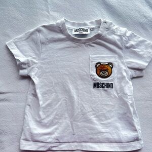 Moschino Baby White T-Shirt with Bear Patch 12-18 months